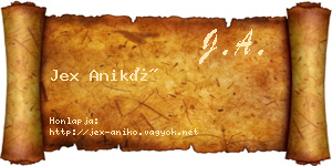 Jex Anikó névjegykártya