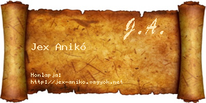 Jex Anikó névjegykártya
